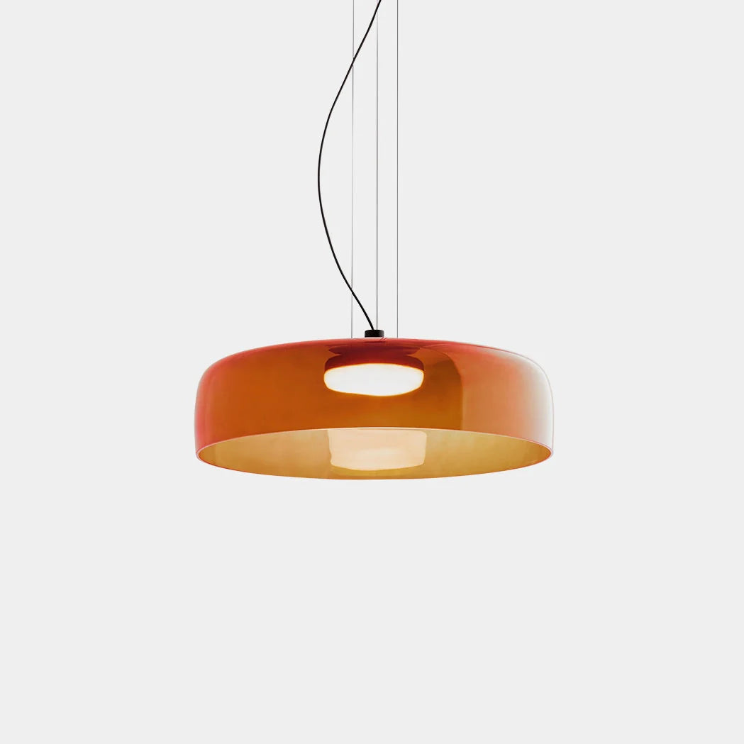 Nowoczesna szklana lampa wisząca z kloszem warstwowym – design inspirowany stylem retro