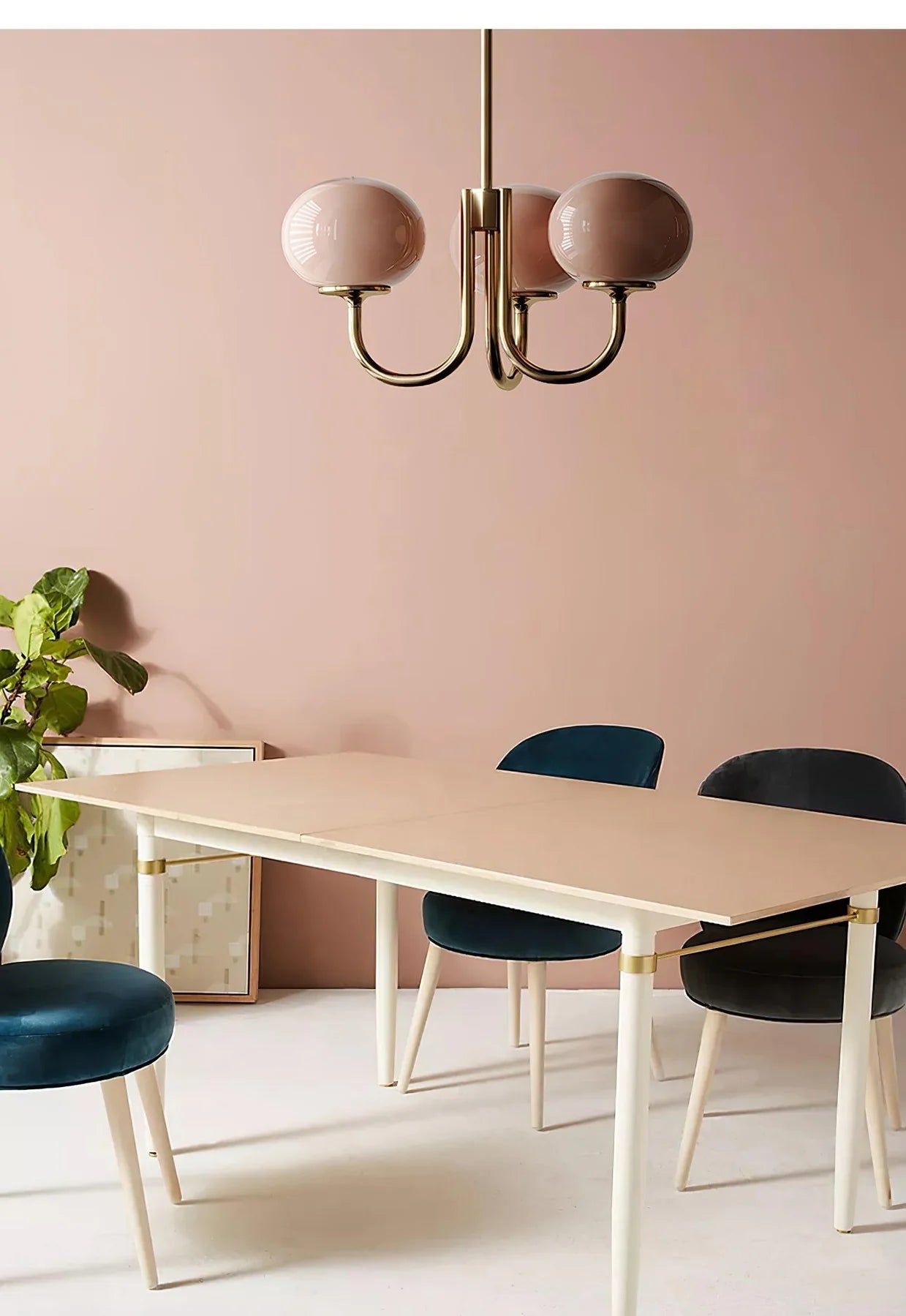 Lampa wisząca żyrandol w stylu retro glamour z kulistymi kloszami