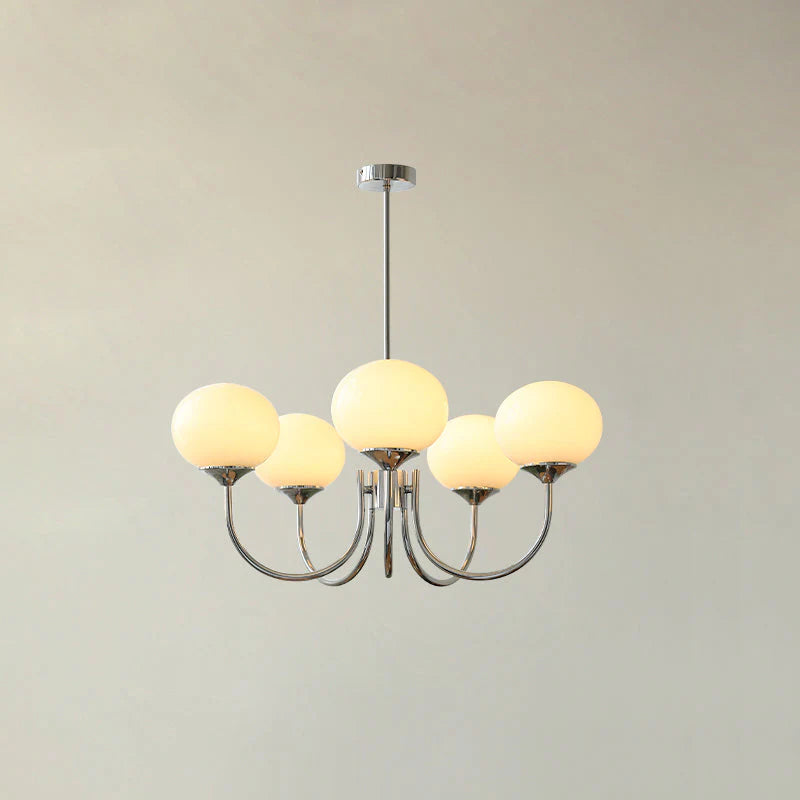 Lampa wisząca żyrandol w stylu retro glamour z kulistymi kloszami
