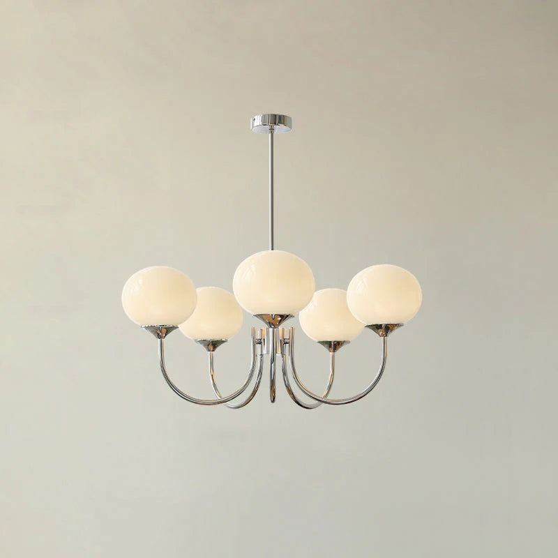 Lampa wisząca żyrandol w stylu retro glamour z kulistymi kloszami