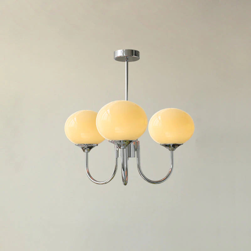 Lampa wisząca żyrandol w stylu retro glamour z kulistymi kloszami