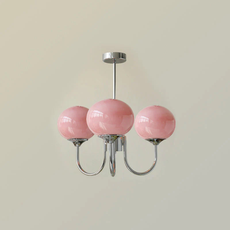 Lampa wisząca żyrandol w stylu retro glamour z kulistymi kloszami