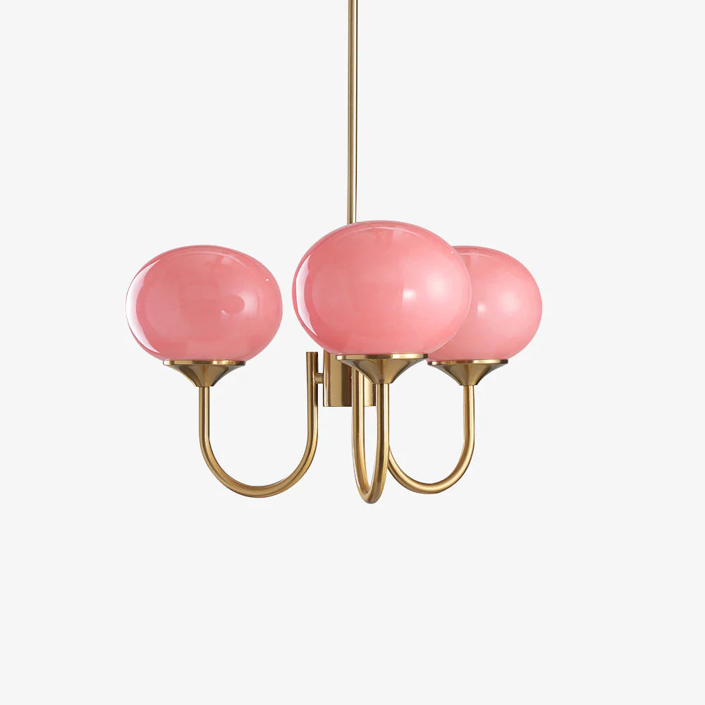 Lampa wisząca żyrandol w stylu retro glamour z kulistymi kloszami