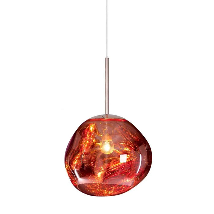 Designerska lampa wisząca topiona kula LED
