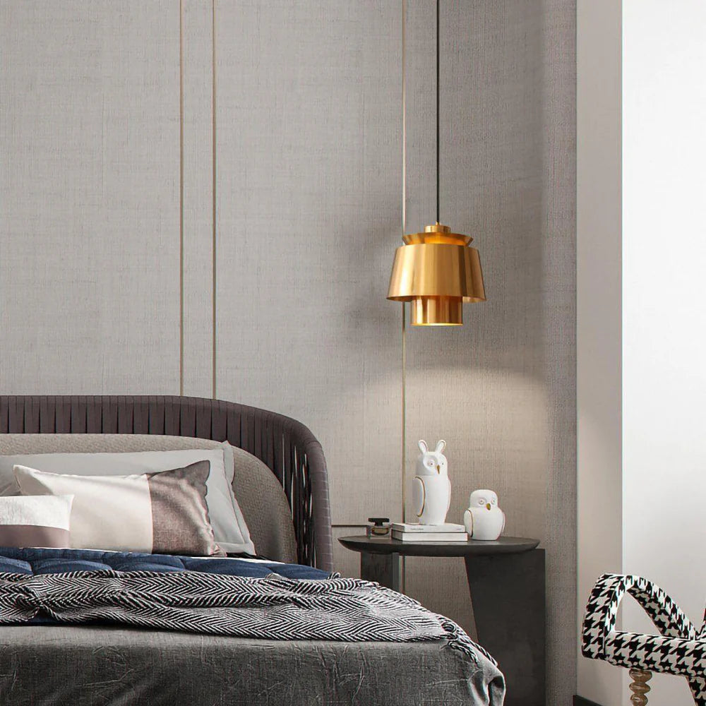 Nowoczesna lampa wisząca LED metalowy klosz designerskie oświetlenie do jadalni i salonu