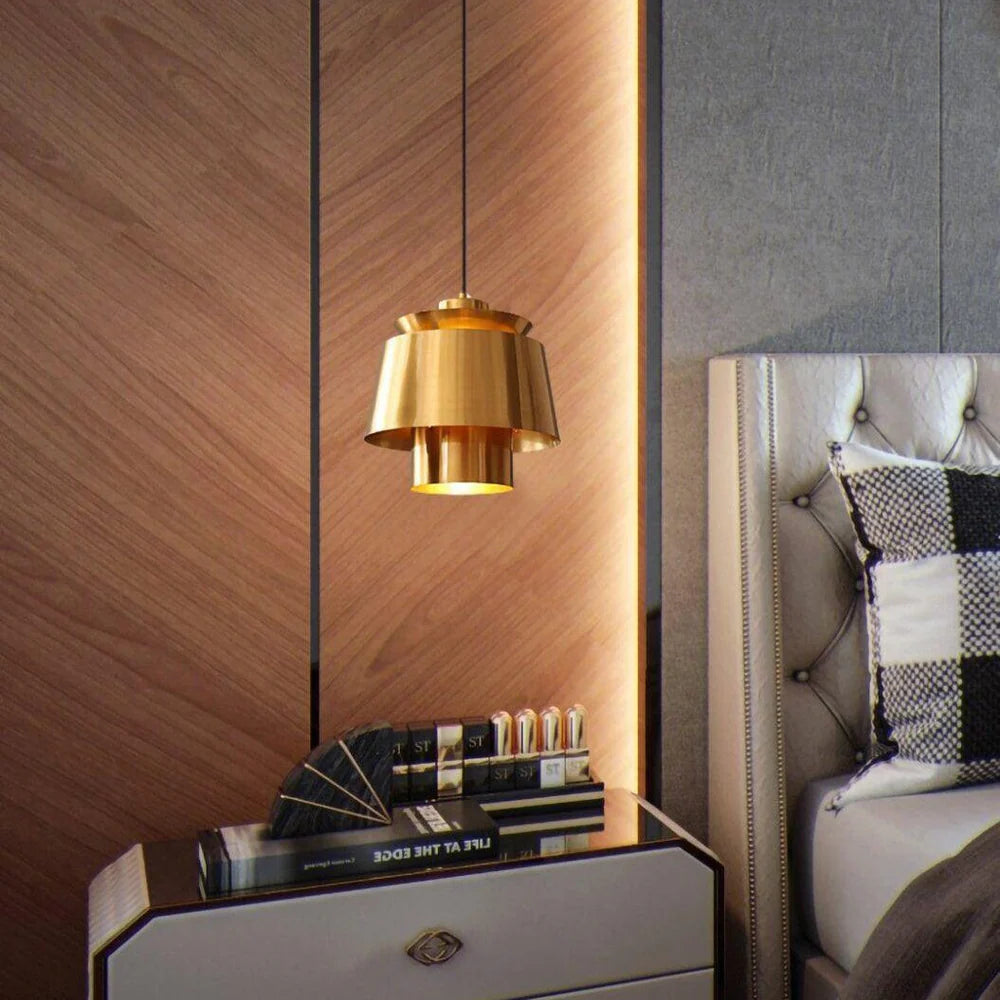 Nowoczesna lampa wisząca LED metalowy klosz designerskie oświetlenie do jadalni i salonu