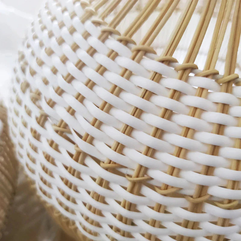 Plecione Lampa Wisząca Boho z Naturalnego Wiklinowego Klosza