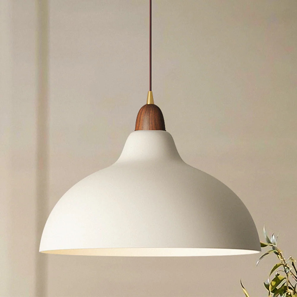 Nowoczesna Lampa Wisząca z Akcentem Drewnianym – Minimalistyczny Design