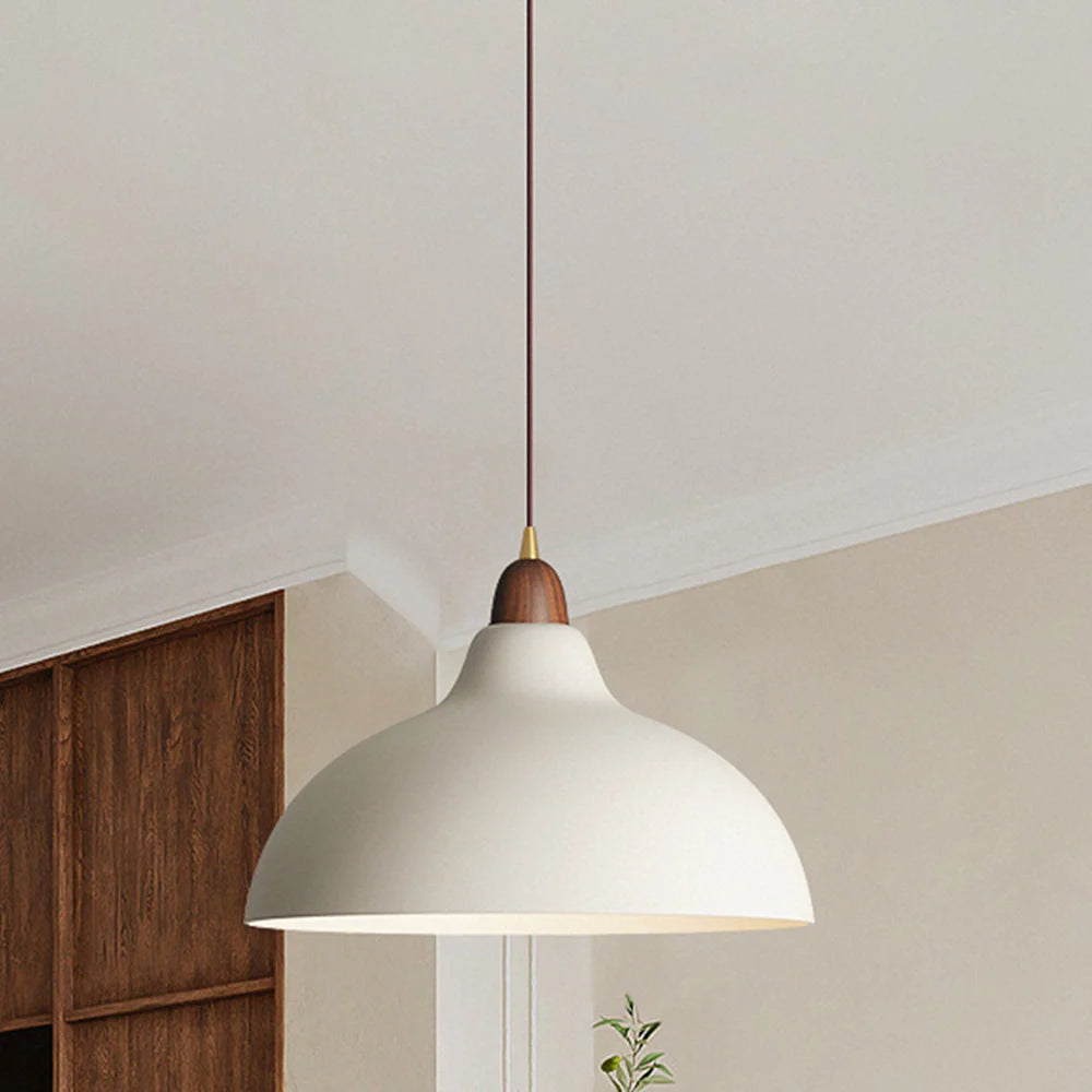 Nowoczesna Lampa Wisząca z Akcentem Drewnianym – Minimalistyczny Design