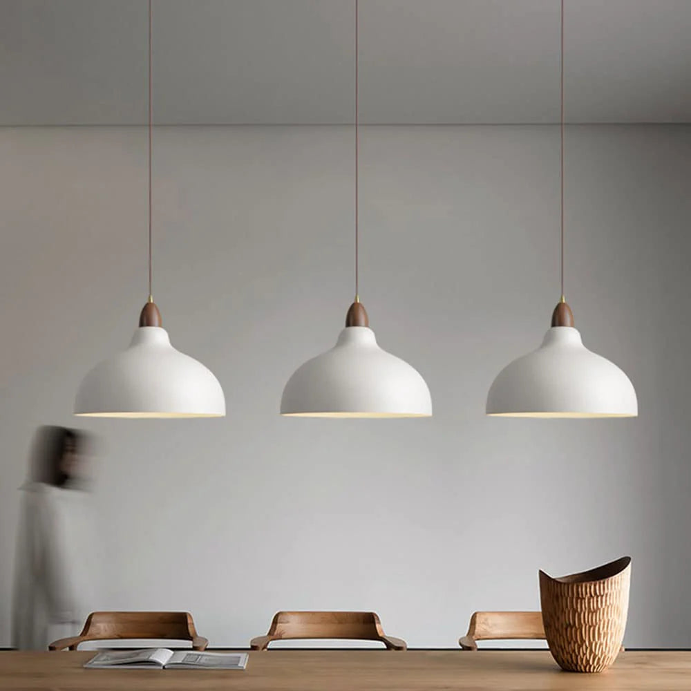 Nowoczesna Lampa Wisząca z Akcentem Drewnianym – Minimalistyczny Design