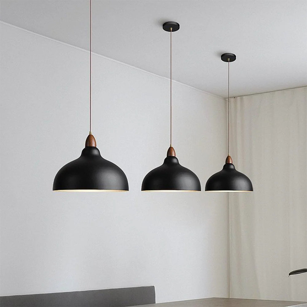 Nowoczesna Lampa Wisząca z Akcentem Drewnianym – Minimalistyczny Design