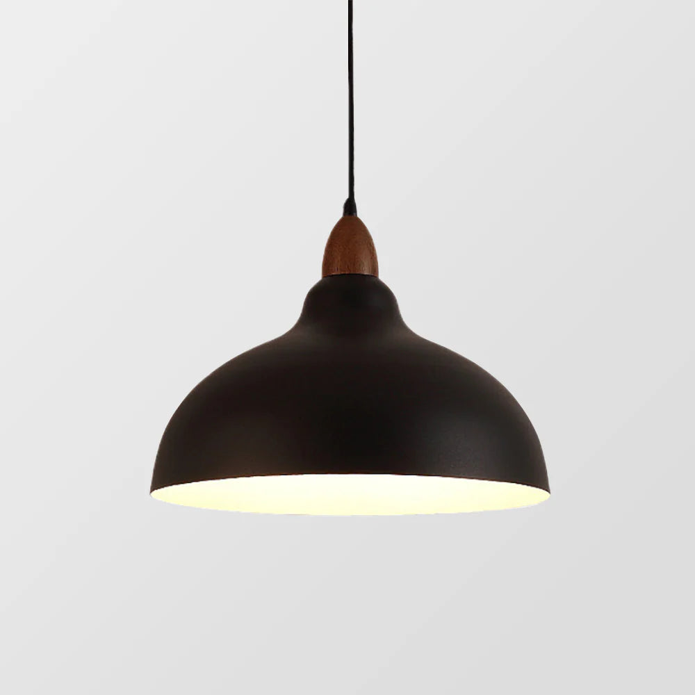Nowoczesna Lampa Wisząca z Akcentem Drewnianym – Minimalistyczny Design