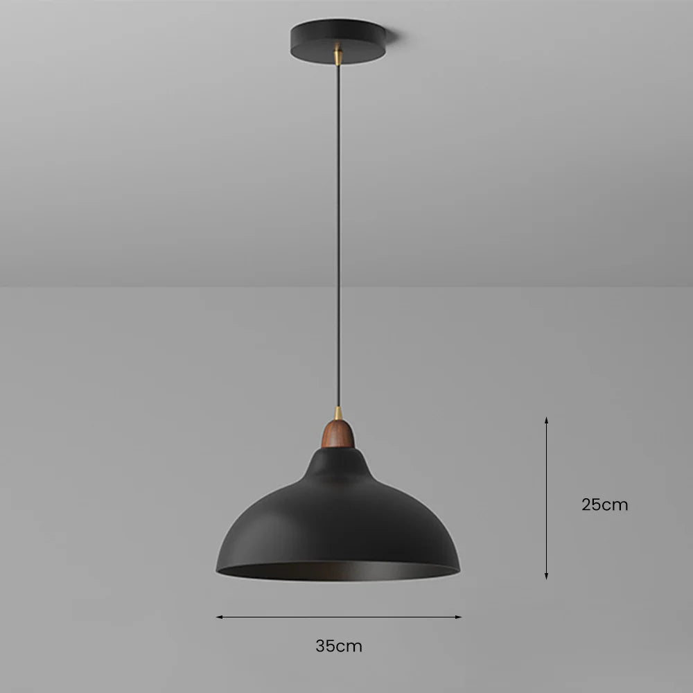 Nowoczesna Lampa Wisząca z Akcentem Drewnianym – Minimalistyczny Design