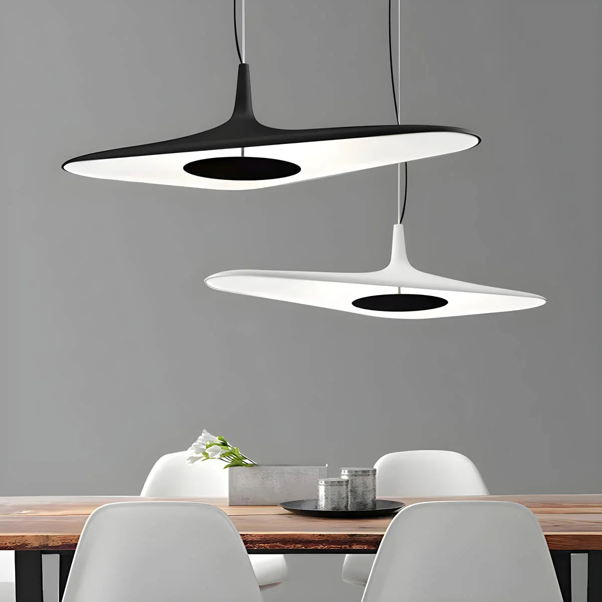 Nowoczesna Lampa Wisząca LED – Futurystyczny Design w Stylu Minimalistycznym