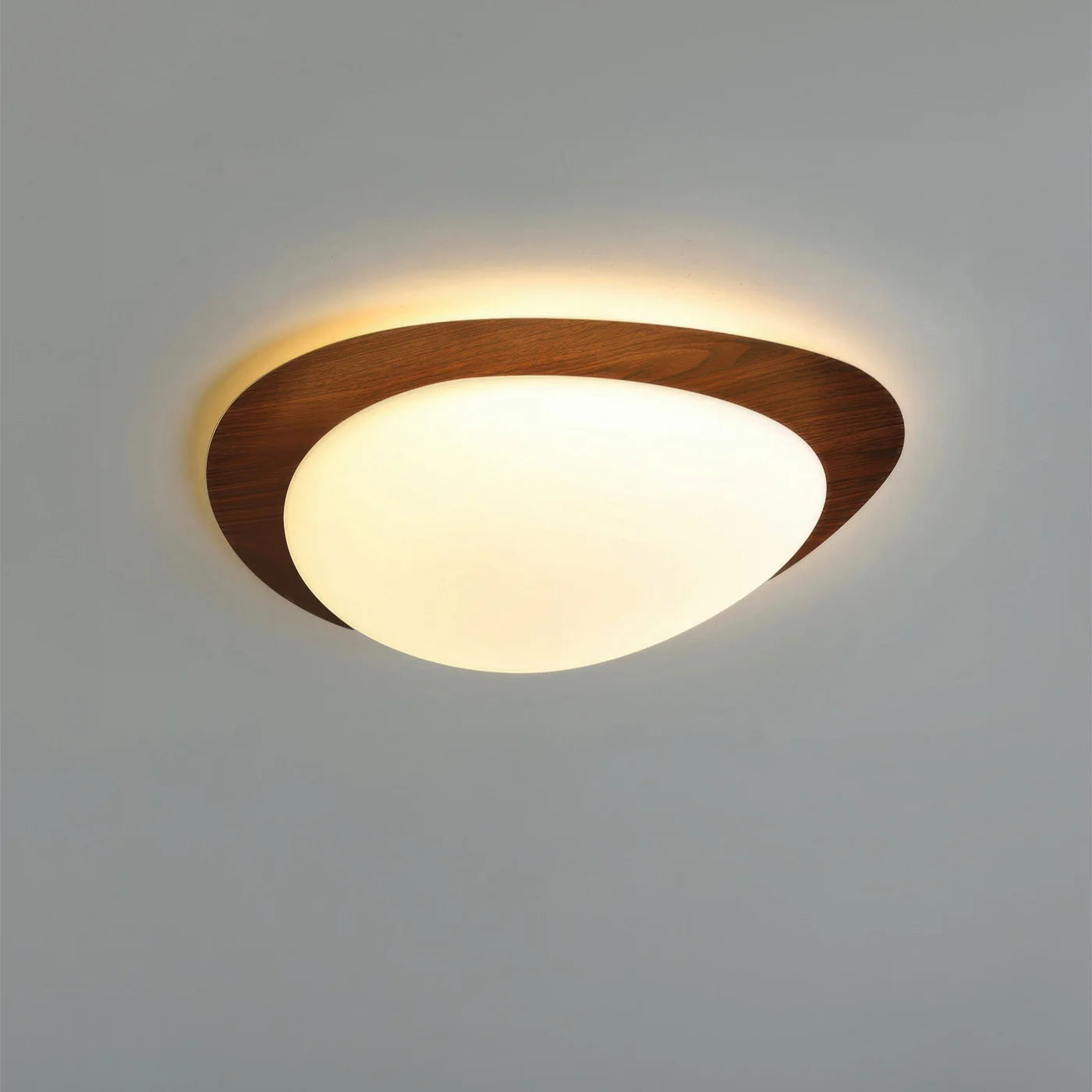 Nowoczesna Lampa Sufitowa LED z Drewnianym Akcentem