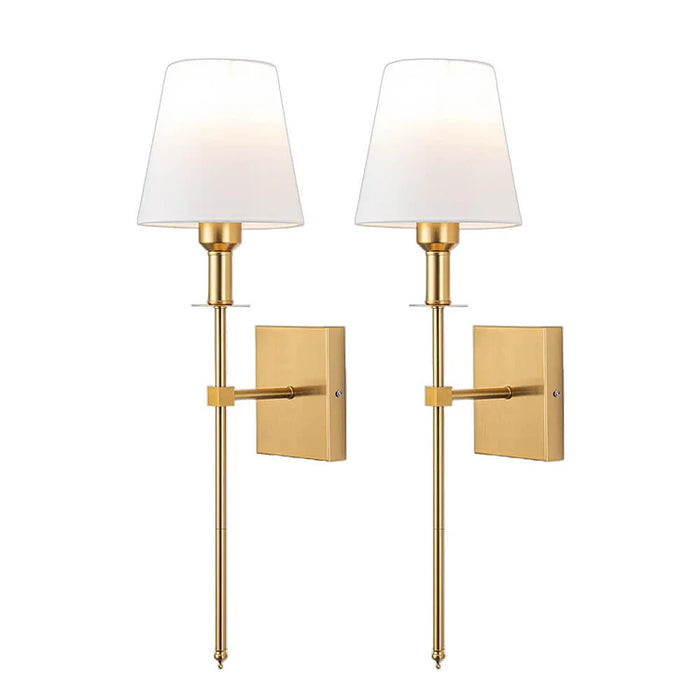 Klasyczny bezprzewodowy kinkiet lampa ścienna z abażurem – elegancka lampa do salonu i sypialni (2 sztuki)