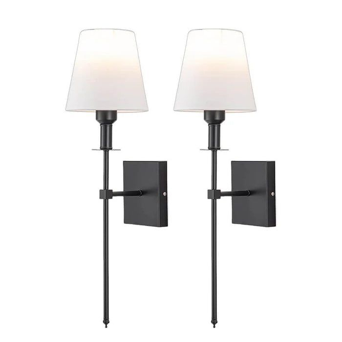 Klasyczny bezprzewodowy kinkiet lampa ścienna z abażurem – elegancka lampa do salonu i sypialni (2 sztuki)