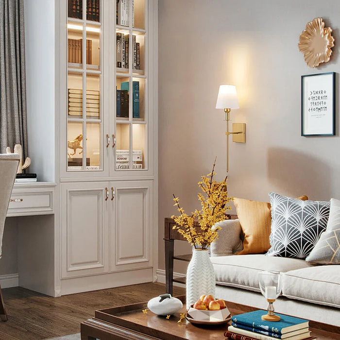 Klasyczny bezprzewodowy kinkiet lampa ścienna z abażurem – elegancka lampa do salonu i sypialni (2 sztuki)