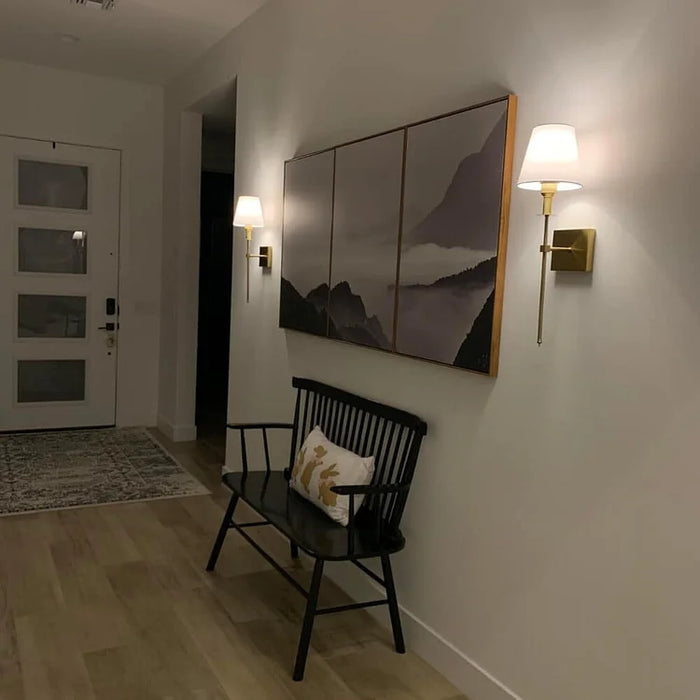 Klasyczny bezprzewodowy kinkiet lampa ścienna z abażurem – elegancka lampa do salonu i sypialni (2 sztuki)