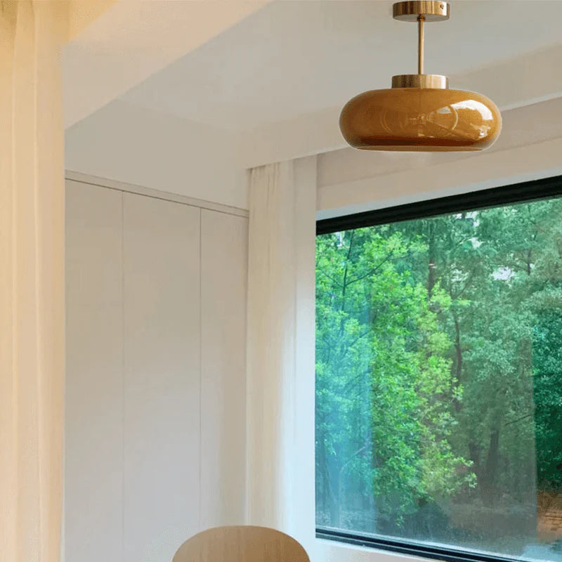 Elegancka Lampa wisząca sufitowa z kloszem szklanym