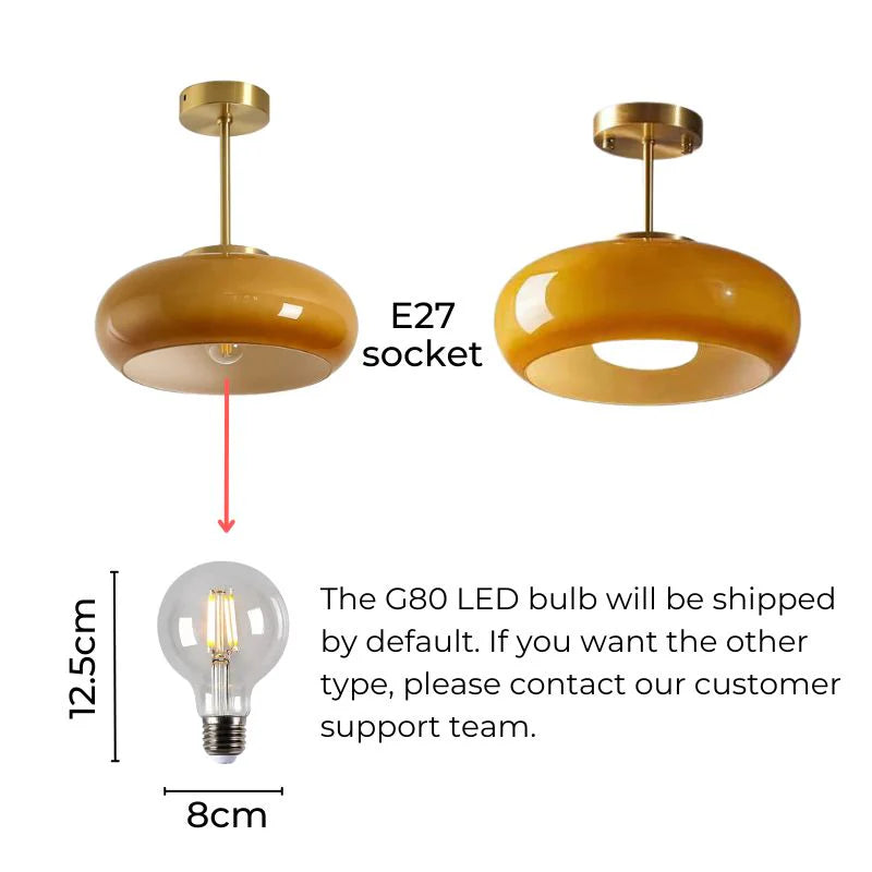 Elegancka Lampa wisząca sufitowa z kloszem szklanym