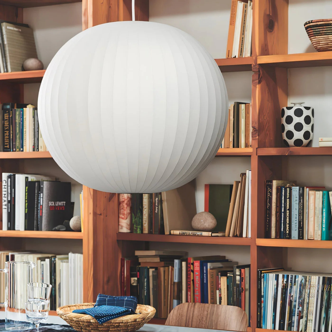 Lampa wisząca kula papierowa LED nowoczesny plafon w stylu japońskim