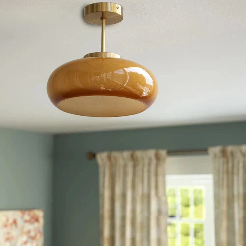 Elegancka Lampa wisząca sufitowa z kloszem szklanym