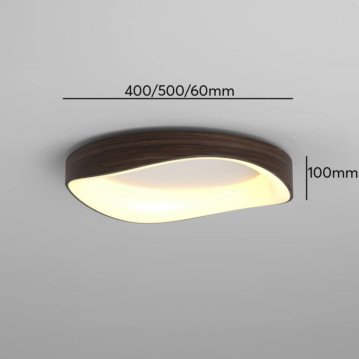 Skandynawska lampa sufitowa LED – Nowoczesna lampa natynkowa z efektem drewna