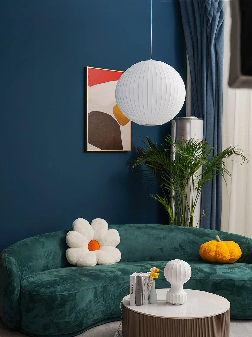 Lampa wisząca kula papierowa LED nowoczesny plafon w stylu japońskim
