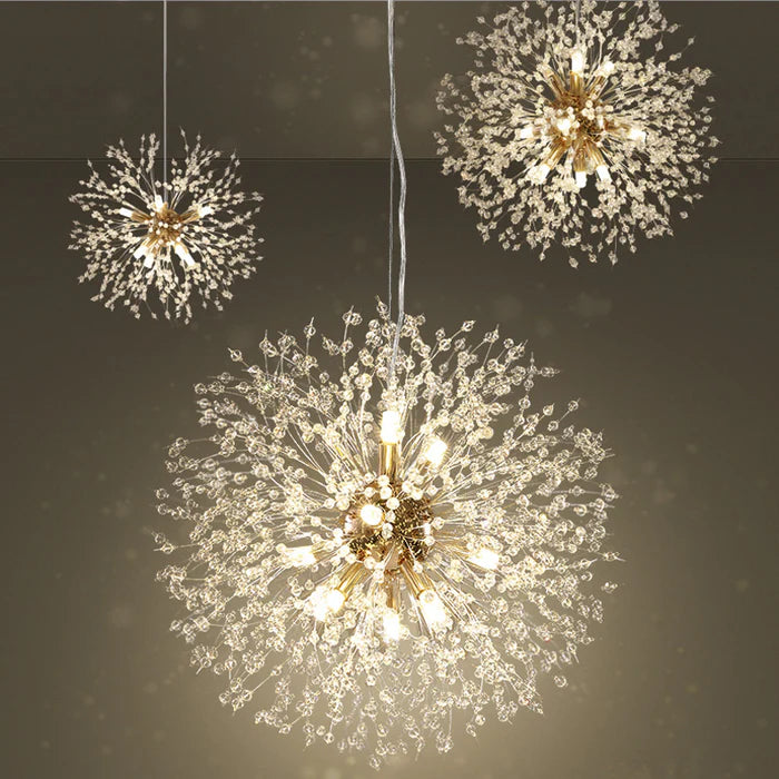Ekskluzywny żyrandol z kryształkami – Efektowna lampa sufitowa do eleganckich wnętrz