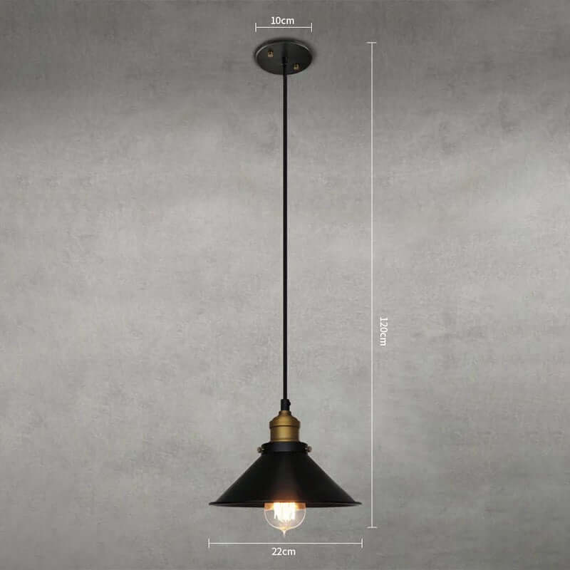Industrialna Lampa Wisząca z Metalowym Kloszem