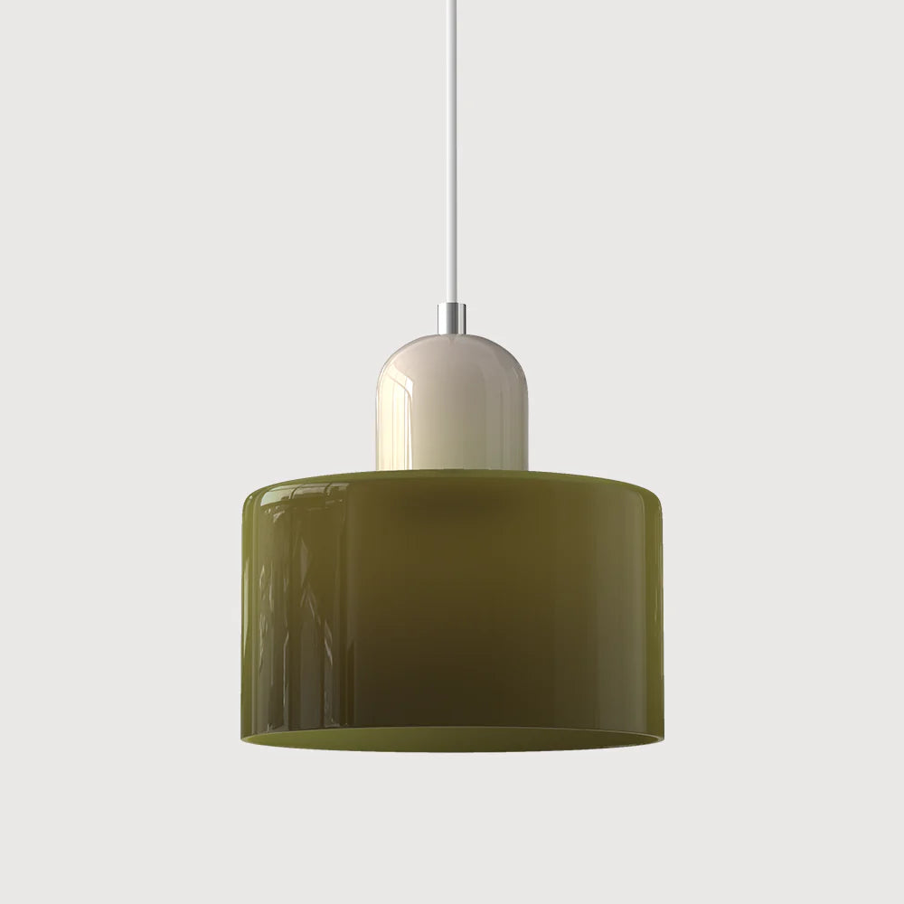 Nowoczesna lampa wisząca z kolorowego szkła w stylu Bauhaus
