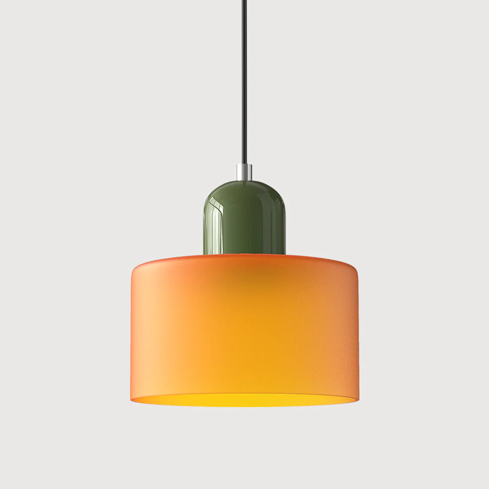 Nowoczesna lampa wisząca z kolorowego szkła w stylu Bauhaus