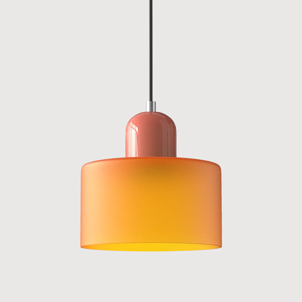 Nowoczesna lampa wisząca z kolorowego szkła w stylu Bauhaus
