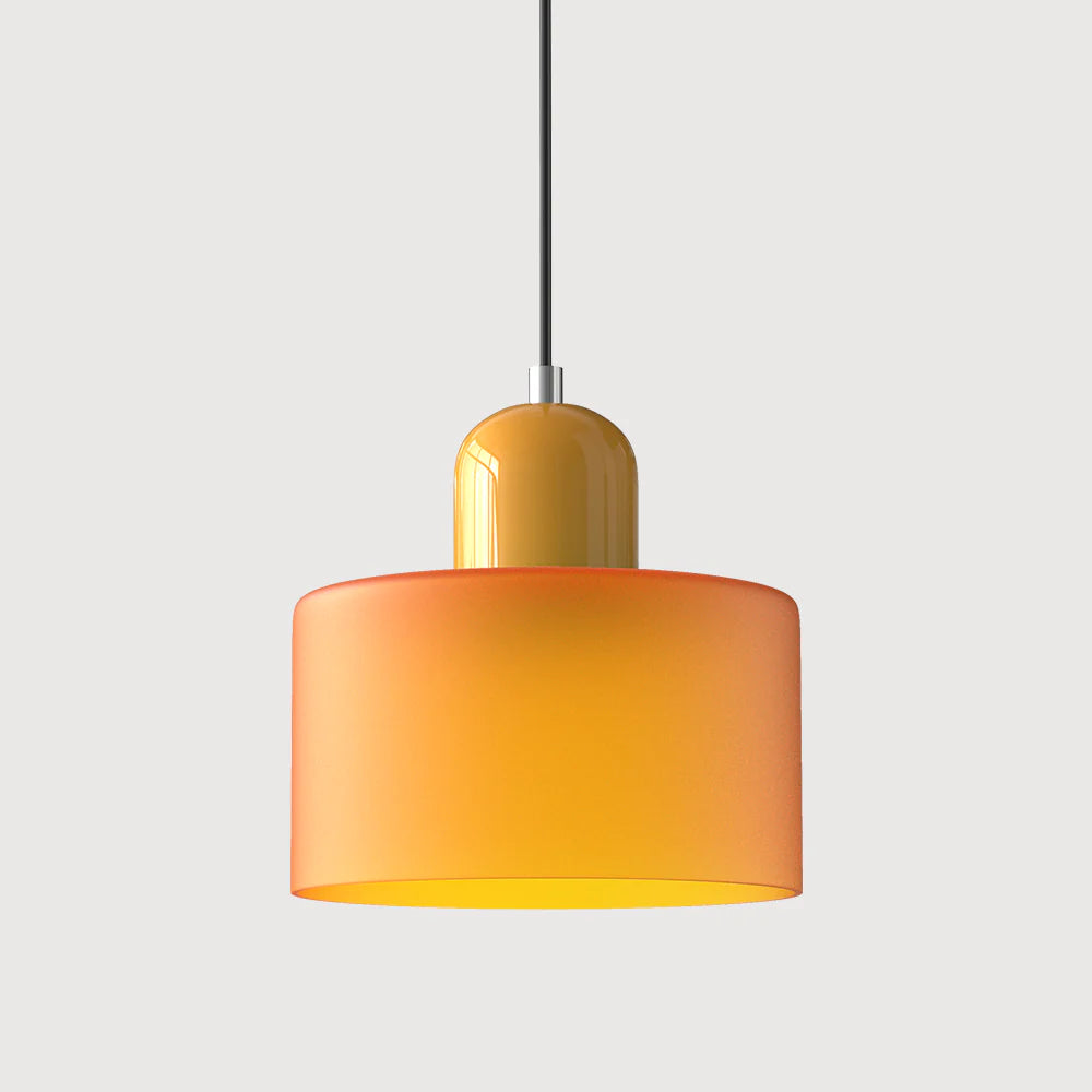 Nowoczesna lampa wisząca z kolorowego szkła w stylu Bauhaus