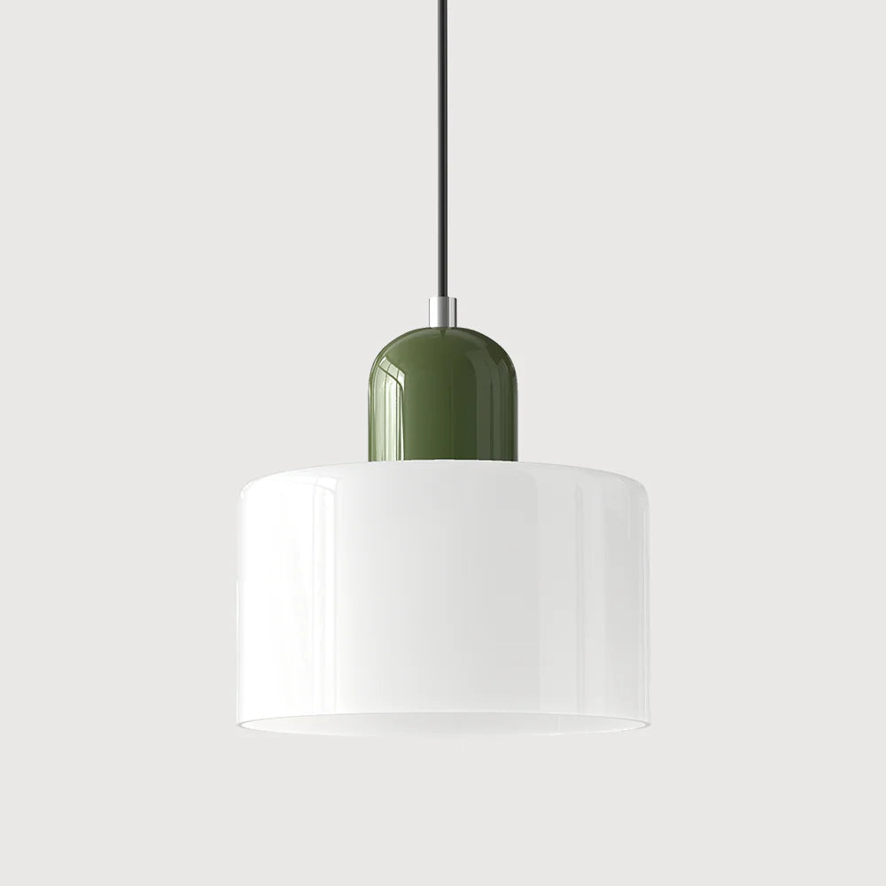 Nowoczesna lampa wisząca z kolorowego szkła w stylu Bauhaus
