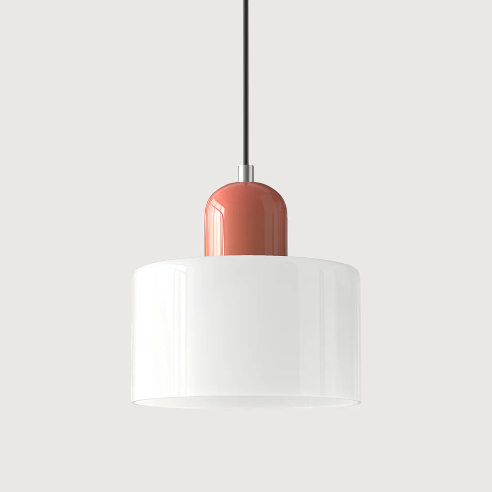 Nowoczesna lampa wisząca z kolorowego szkła w stylu Bauhaus