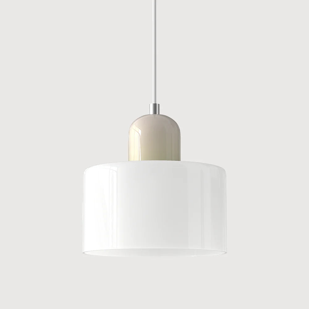 Nowoczesna lampa wisząca z kolorowego szkła w stylu Bauhaus