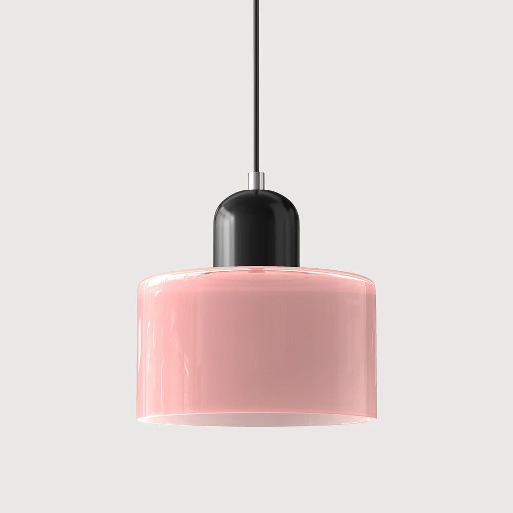 Nowoczesna lampa wisząca z kolorowego szkła w stylu Bauhaus