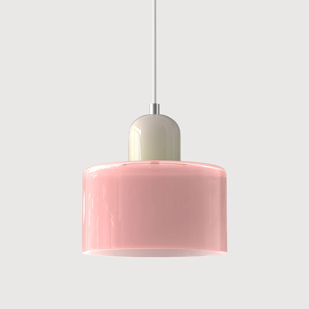Nowoczesna lampa wisząca z kolorowego szkła w stylu Bauhaus