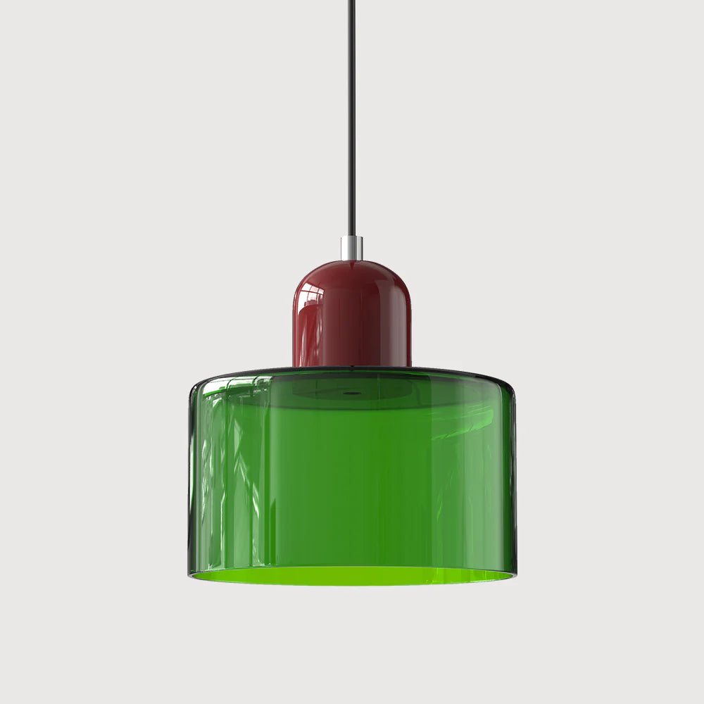 Nowoczesna lampa wisząca z kolorowego szkła w stylu Bauhaus