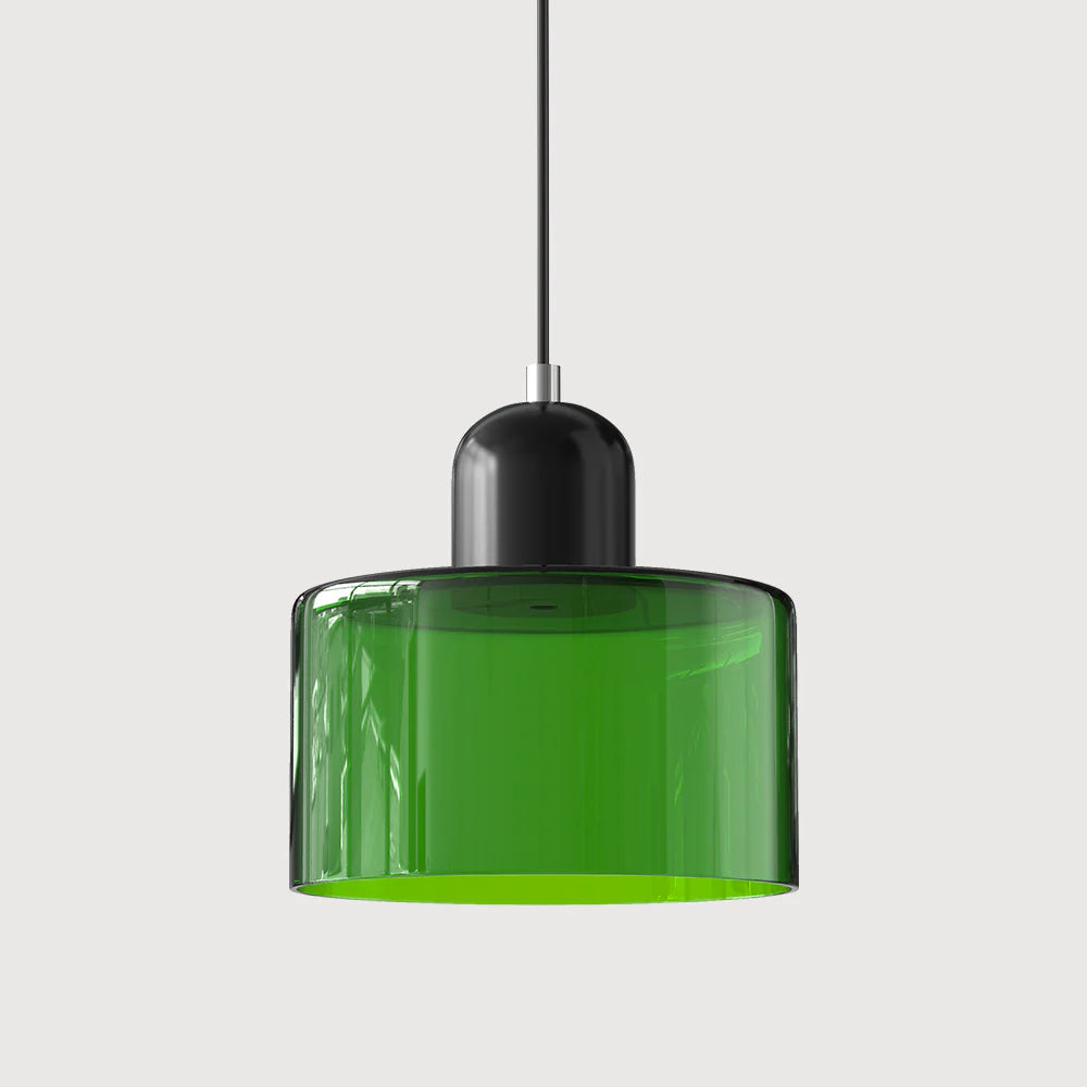 Nowoczesna lampa wisząca z kolorowego szkła w stylu Bauhaus