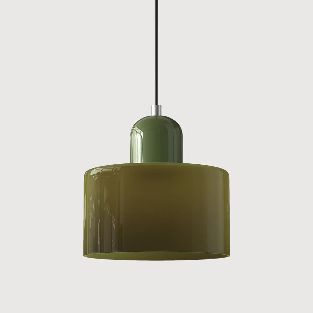 Nowoczesna lampa wisząca z kolorowego szkła w stylu Bauhaus