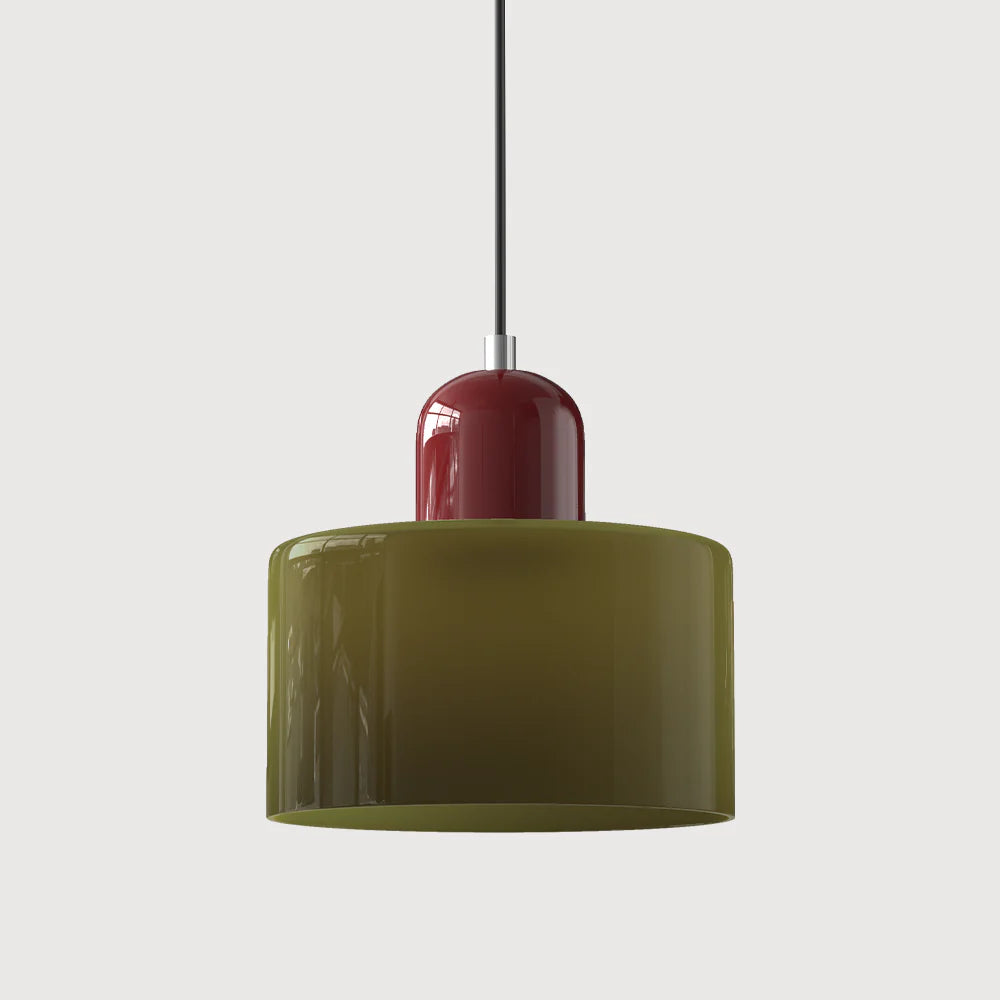 Nowoczesna lampa wisząca z kolorowego szkła w stylu Bauhaus