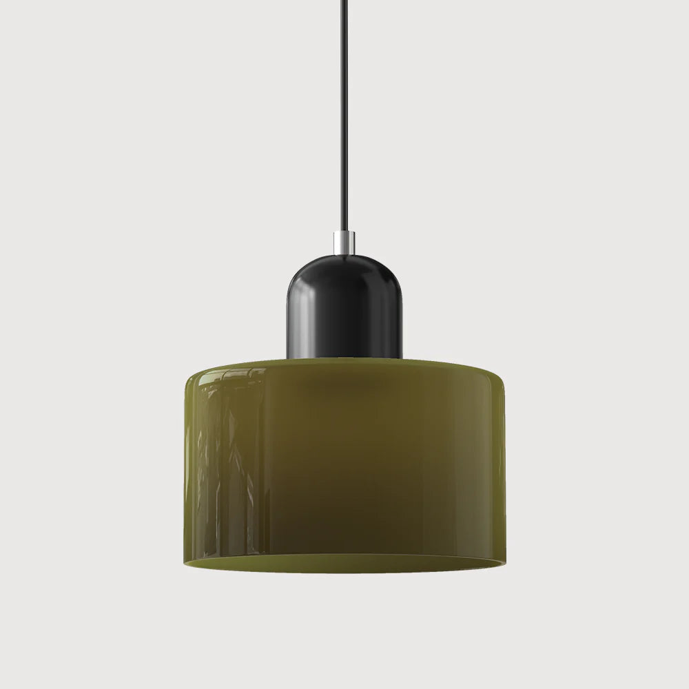 Nowoczesna lampa wisząca z kolorowego szkła w stylu Bauhaus