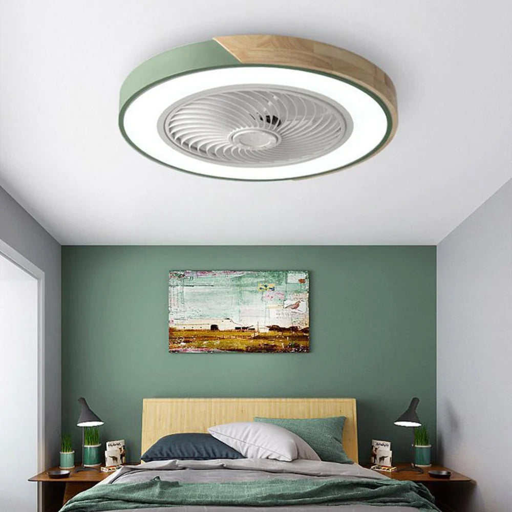 Nowoczesna lampa sufitowa LED z wbudowanym cichym wentylatorem i pilotem – 2 w 1 oświetlenie i chłodzenie