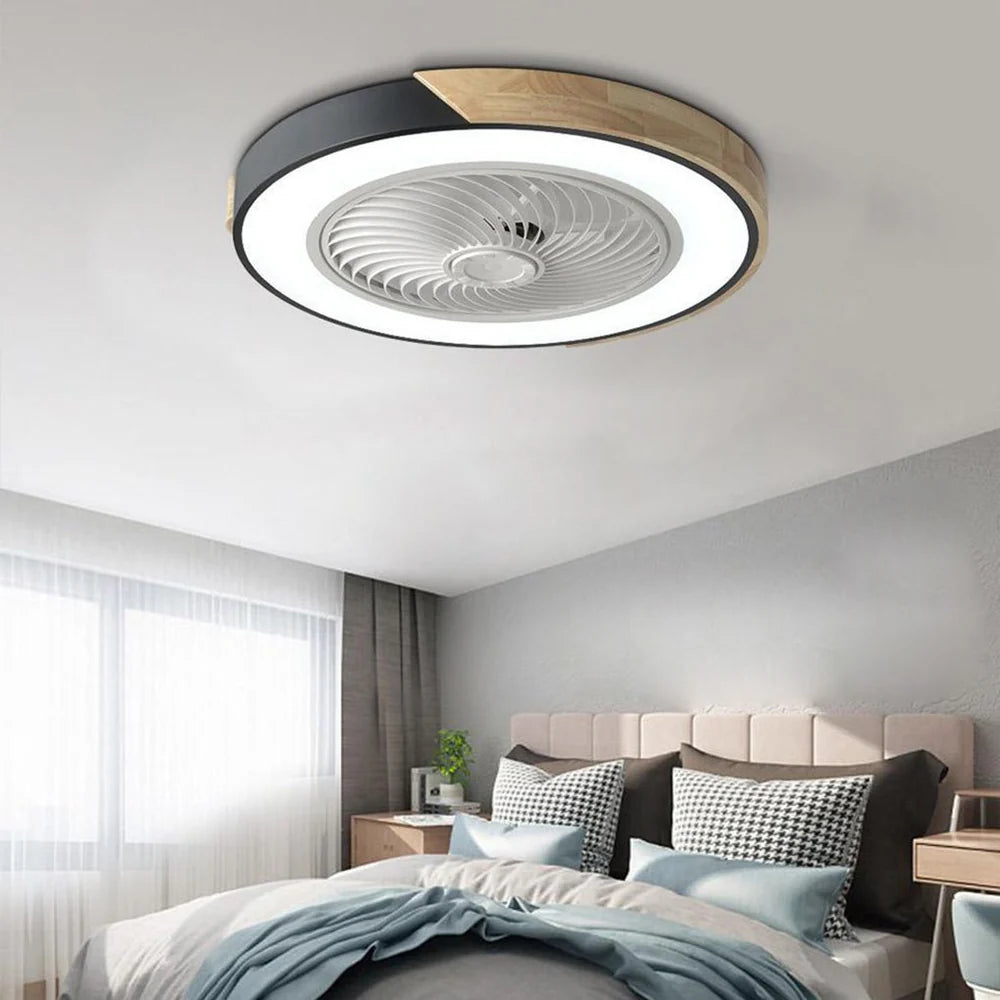 Nowoczesna lampa sufitowa LED z wbudowanym cichym wentylatorem i pilotem – 2 w 1 oświetlenie i chłodzenie