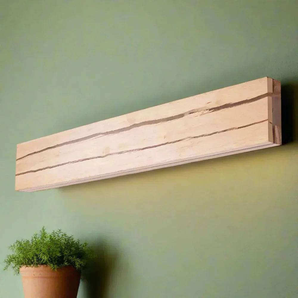Nowoczesna drewniana lampa ścienna LED „Naturalna Linia” – kinkiet minimalistyczny