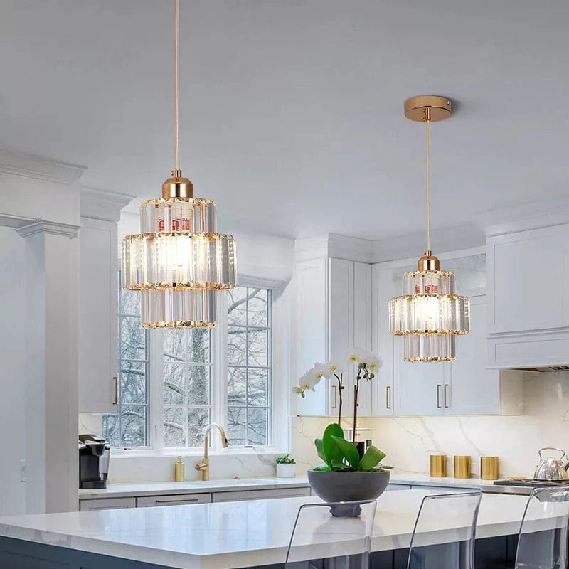 Elegancka Szklana Lampa Wisząca Kryształowa – Styl Glamour