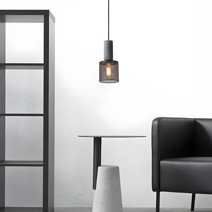 Industrialna lampa wisząca loft LED z metalowym kloszem siatkowym